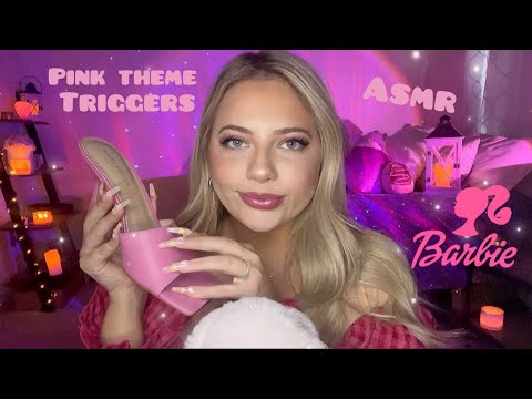 Asmr Pink/Barbie Themed Trigger Assortment with Rambles 🌸💕🎀 tingly triggers & long nails 💅