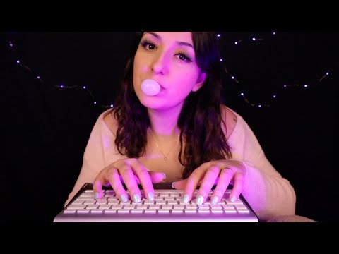 ASMR | Simply GUM Chewing and Keyboard TYPING | Triggers for Background SLEEP Studying (NO TALKING)