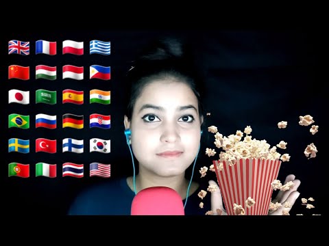 ASMR "Popcorn" In Different Languages With Inaudible Whispering
