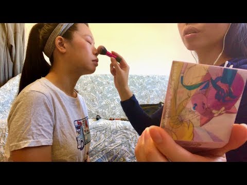 ASMR Doing My Cousin’s Makeup! Using Urban Decay & ColourPop Makeup w. Soft Whispering, WILD THANG!!