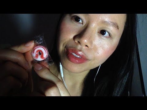 ASMR Whispered Relax Chat: What Do Nightmares Mean? Eating Hard Candy + Feather Brushing 2