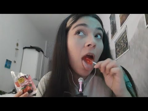 Dip Loko Lollipop licking and sparkly sounds ASMR - sayu asmr