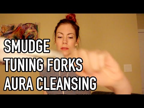 Aura Cleansing with Selenite, Smudge, & Chakra Tuning Forks, ASMR