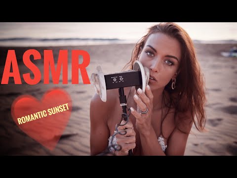 ASMR Gina Carla 👄 Romantic Sunset! Crunchy Sandy Ears!