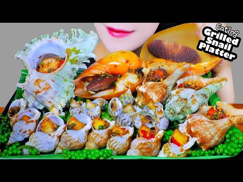 ASMR COOKING GRILLED GRILLED SNAILS X GREEN PEPPER SAUCE (MELO MELO RED SNAIL SWEET SNAIL BULOT)