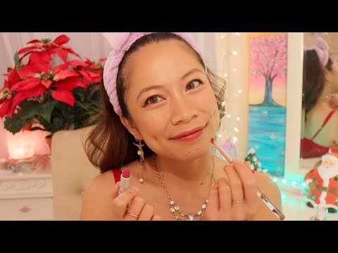 ASMR 🎄 Doing Our Holiday Parties Makeup ! (PART 1) 🎅 💄 Whispered ~ How To ~ Using My Formulas