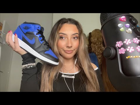 ASMR Unboxing my new sneakers ~Jordan Air 1 “Hyper Royal”~ 💙🖤 shoe tapping | Whispered