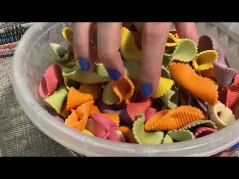 ASMR Whispering - Sounds of Uncooked Macaroni (Pasta)