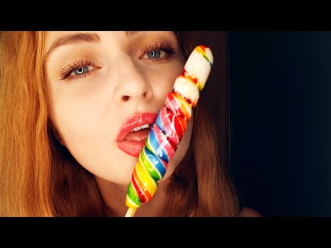 ASMR| licking sucking lollipop 🍭 #asmrlollipop