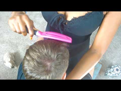 ASMR dandruff scratch ,hair parting/treatment with head/scalp massage