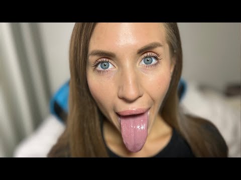 ASMR 10 minutes mouth sounds, amazing licking, spit painting and magic tongue swirl
