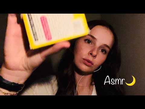 Asmr😴 whisper ramble and trigger assortment🌙✨💤 tapping, scratching, hand movements, glass tapping