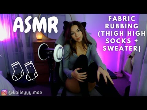 ASMR Fabric Rubbing (Thigh High Socks + Sweater)