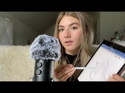 ASMR- Overexplaining Drawing auf dem Ipad (Writing,Mouth Sounds, Personal Attention) German/Deutsch