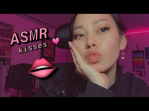 ASMR 👄 3 Types of Kisses with Relaxing Hand Movements [Regular, Bubble, Wet Kisses]