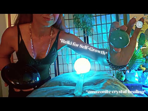 [POV Reiki ASMR] ~ 🌻Reiki for Personal Growth🌻 Amazonite Crystal Healing to Release Inner Truth 💙
