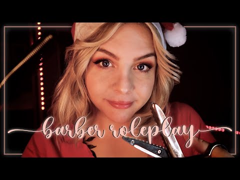 🎅🏻🎄 ASMR Barber Role Play (But You're Santa) 🎄🎅🏻 Hair cutting, Scissors, Personal Attention