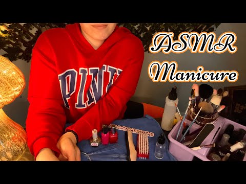 ASMR Doing Your Nails for Valentines Day❣️(REALISTIC SOUNDS)