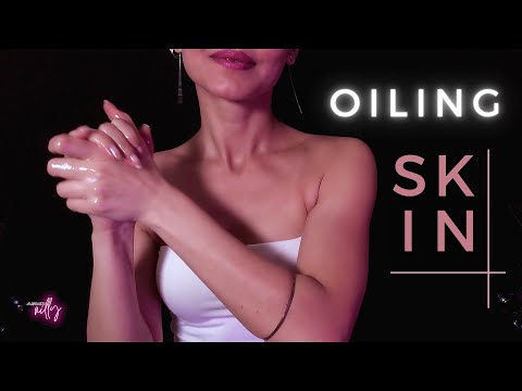 ASMR | Oiling, Tapping & Rubbing Skin | Collarbone Tapping | Skin Tapping (No Talking)