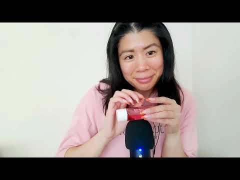 ASMR - Tingly Tapping on clear bottles 🎀✨️❤ (soft spoken + whispers) 💤