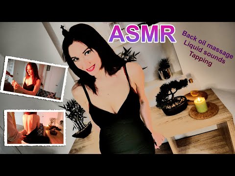 ASMR Spa Back oil massage Relaxing | Tapping Liquid sounds [soft spoken]
