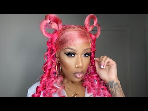 ASMR | Pink Valentine’s Day Hair Install & Review (Heart Shape w/ Curls) l ft. Lumiere Hair