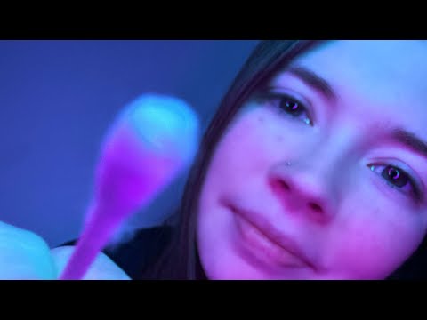 ASMR Face Brushing, Scratching and Touching With Layered Mouth Sounds