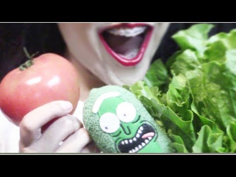 ASMR Eating Tomatoe & Lettuce LOTS of Whispering and Eating Sounds