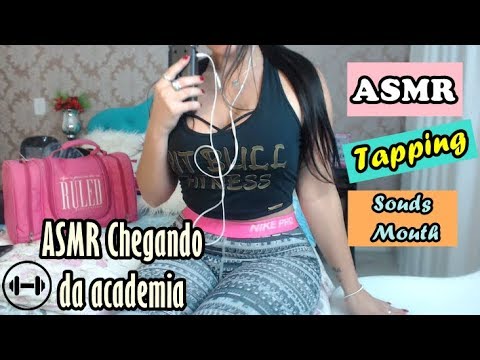 [ASMR] tapping, talking, Mouth Sounds, Chegando da Academia ❤️
