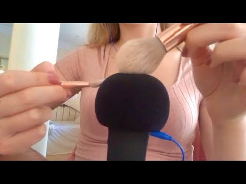 ASMR | mic brushing | face brushing | brush tapping 💛✨