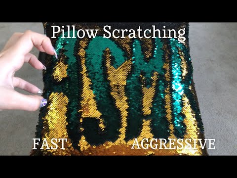 Satisfying Mermaid Sequin Pillow Scratching ASMR (FAST and AGGRESSIVE)