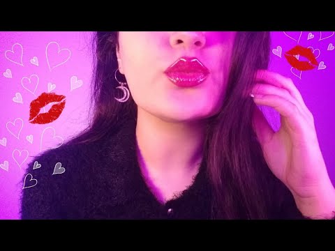 ASMR🌌Shiny kisses 💋close up(kissing your pretty face~mouth sound)
