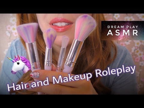 ★ASMR★ Roleplay | Haircut & cute Makeup Whispering UNICORN Brushes | Dream Play ASMR