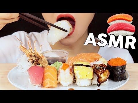 ASMR SUSHI & SALMON SASHIMI *BIG BITES* 초밥, 연어회 먹방 | MINEE EATS