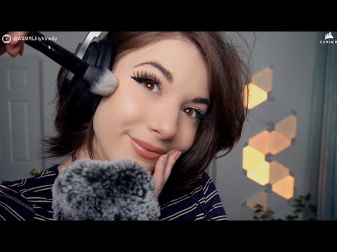ASMR Softly Brushing Your Face With Light Mouth Sounds