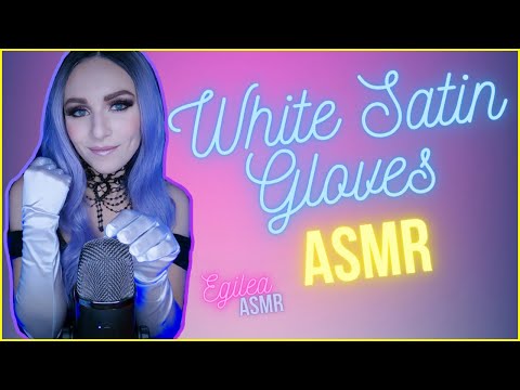 ASMR White Satin Gloves, hand movements, Visual triggers. Smiles and attention for you. (No talking)
