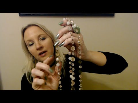 ASMR | St. Patrick's Day!  Green Jewelry Show & Tell / Bead Sounds  (Whisper)