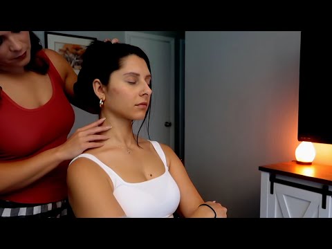 ASMR | Calming Scalp Massage, Hair Play, Hair Brushing, Face, Neck & Shoulder Attention