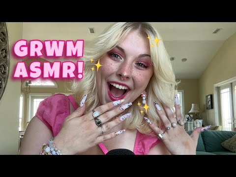 ASMR Get Ready With Me to go to the Barbie Movie! Makeup, Nails, Assorted Triggers, and Rambles✨💅🏻