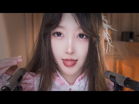 ASMR | Ear massage & Mouth sounds - Relaxing triggers 🌸💗
