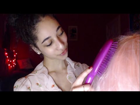*ASMR* Quickly Brushing, Massaging, and Braiding Your Hair