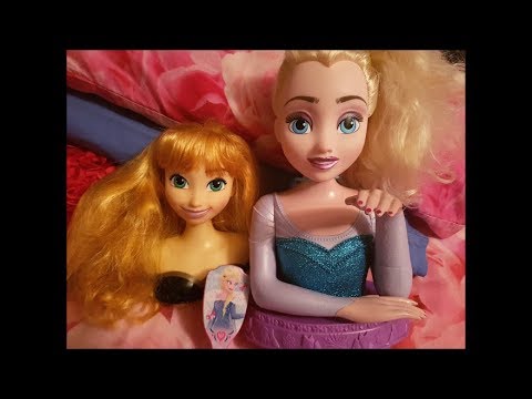 #ASMR Frozen Dolls Elsa and Anna get Pampered ! Hair brushing / Make up / Hair play etc!  #relax