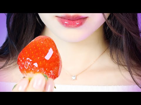 ASMR Just Eating Strawberries🍓Extreme Close Up, Tanghulu, Whipping Cream, Condensed Milk(No Talking)