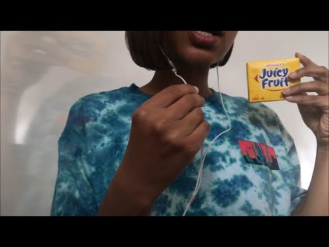 Gum chewing + mouth sounds + soft spoken + semi whispered ramble + tie dye chit chat ASMR