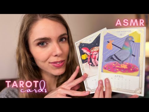 ASMR | Tracing Cute Animal Tarot Cards | Whispers, Paper Sounds
