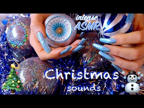 🎄Xmas decorations 💙 Everything in SILVER & LIGHT BLUE 💙 Tingly SOUND ASSORTMENT! 🎧 binaural ASMR 🎅🏻