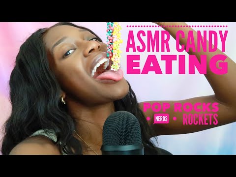 [ASMR] CANDY EATING * Mouth Sounds, POP Rocks + NERDS + Rockets, Plastic Sounds