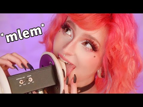 ASMR Ear Eating ♡ Slippery Ear Licking and Kissing Mouth Sounds + Echo (Layered ASMR)