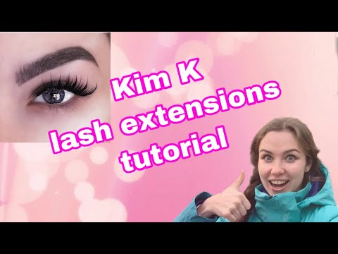 Kim Kardashian volume eyelash extension. Wispy lash extension tutorial. Kim K eye mapping