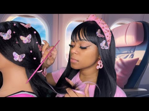 ASMR | 💞Girl Who Is Secretly OBSESSED With You Does Your Hair On The Airplane ✈️